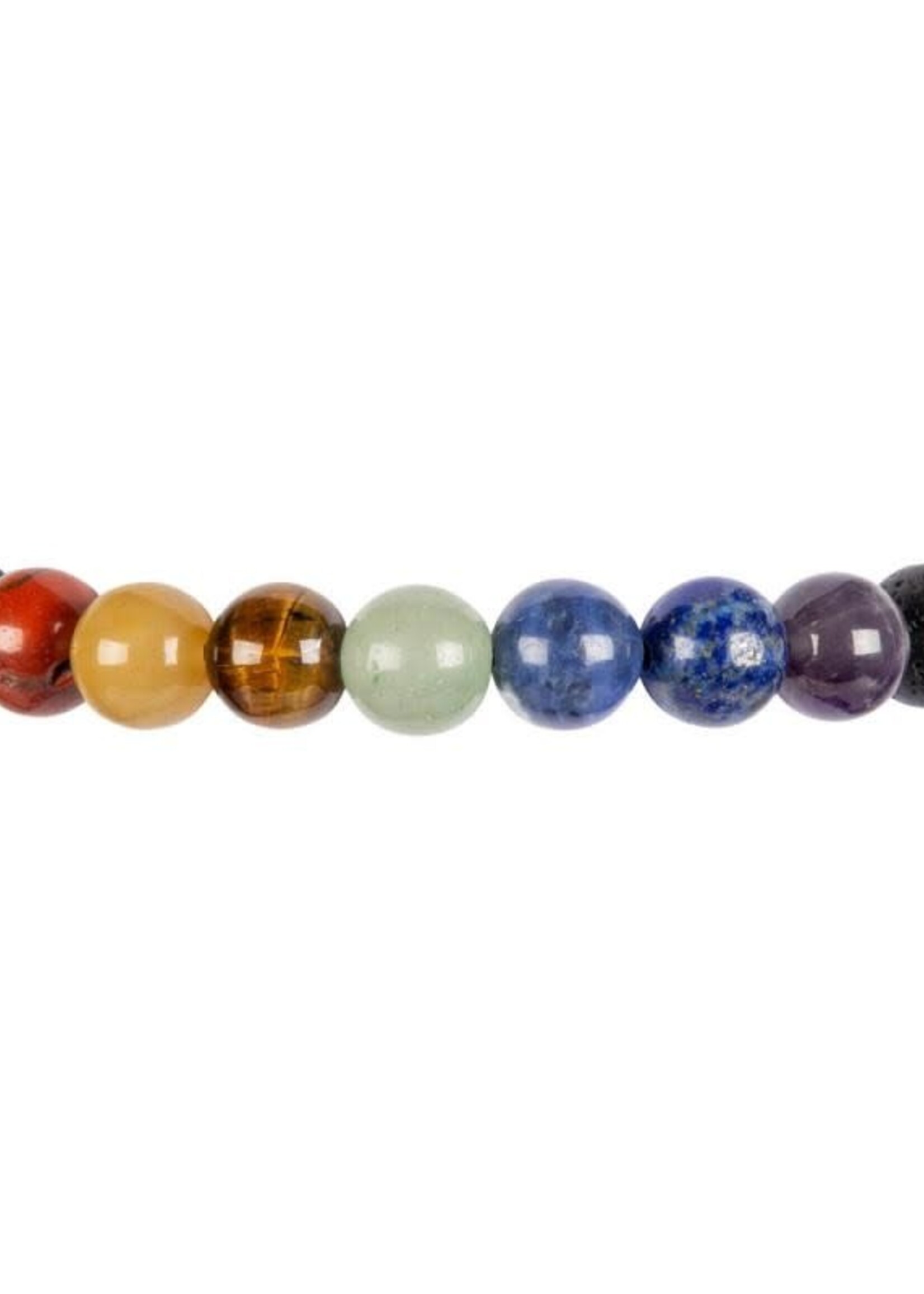 Benjamin International Adjustable Lava & Chakra Beaded Bracelet