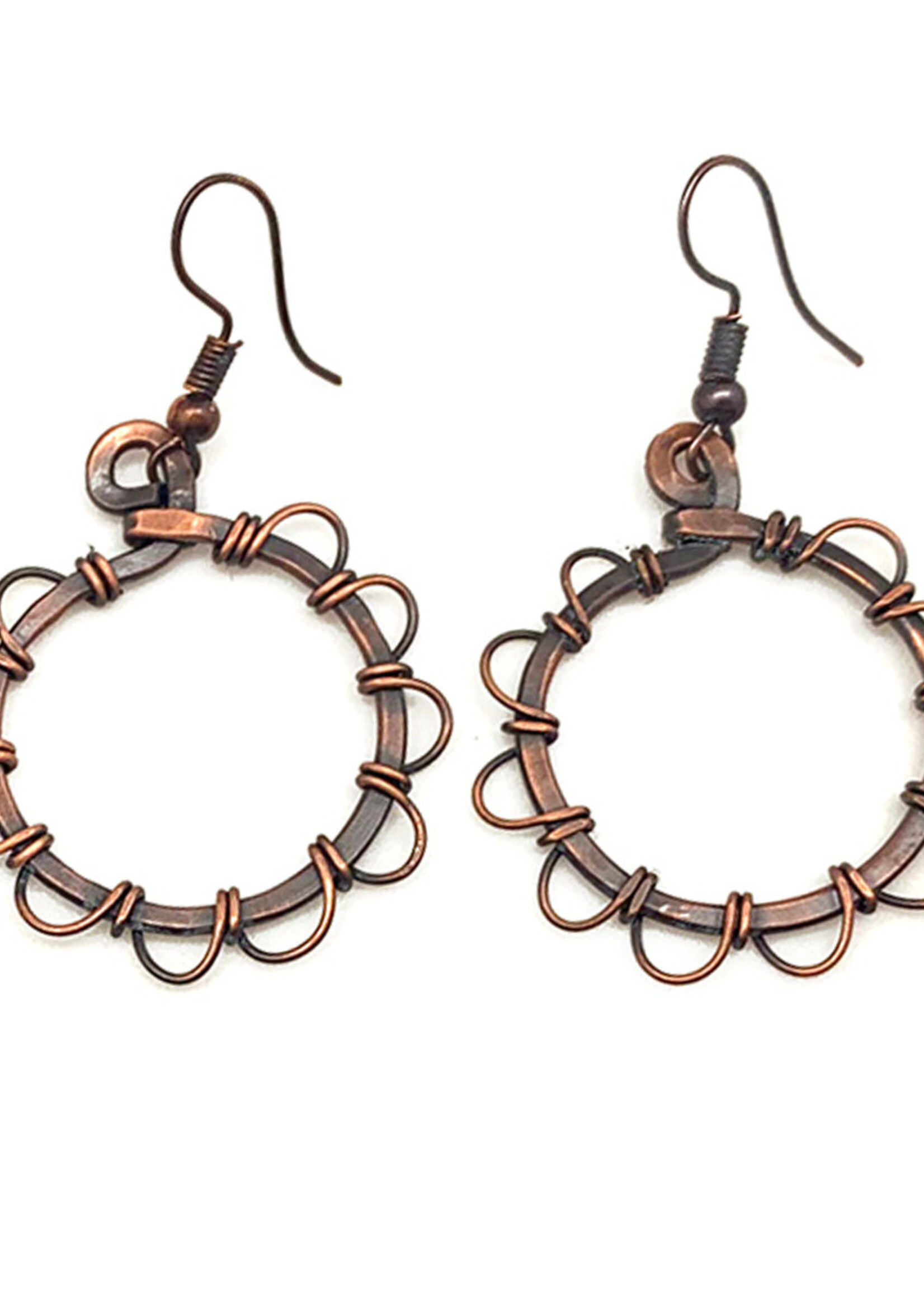 Banjara Flower Wire Wrap Earrings