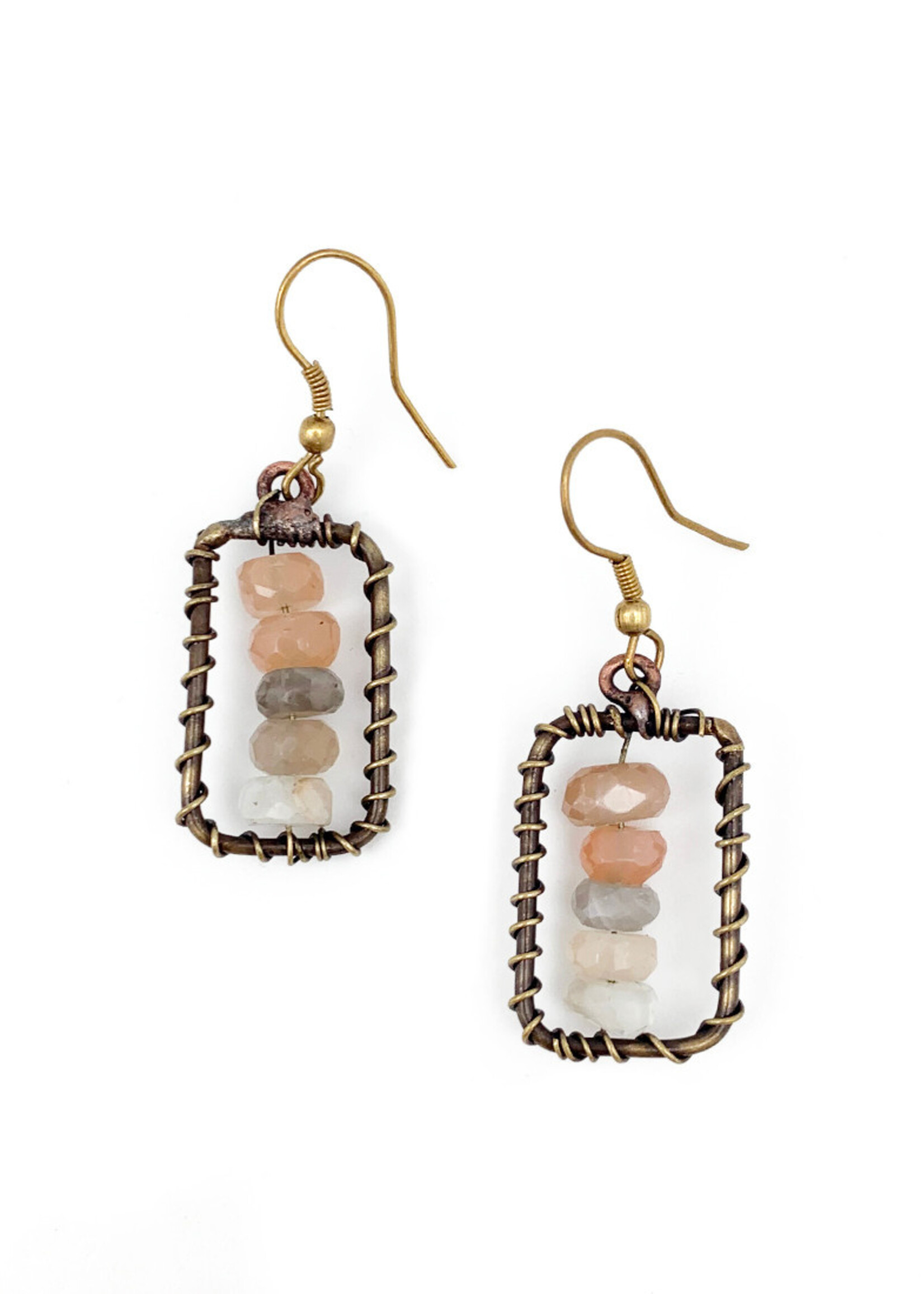 Wire-Wrapped Stone Earrings