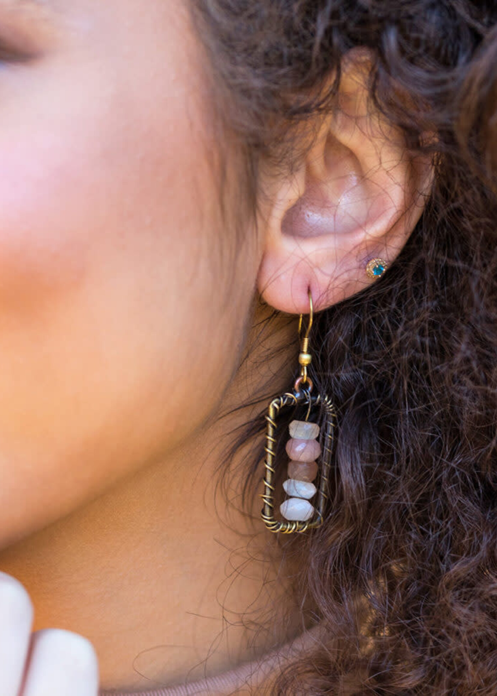 Wire-Wrapped Stone Earrings