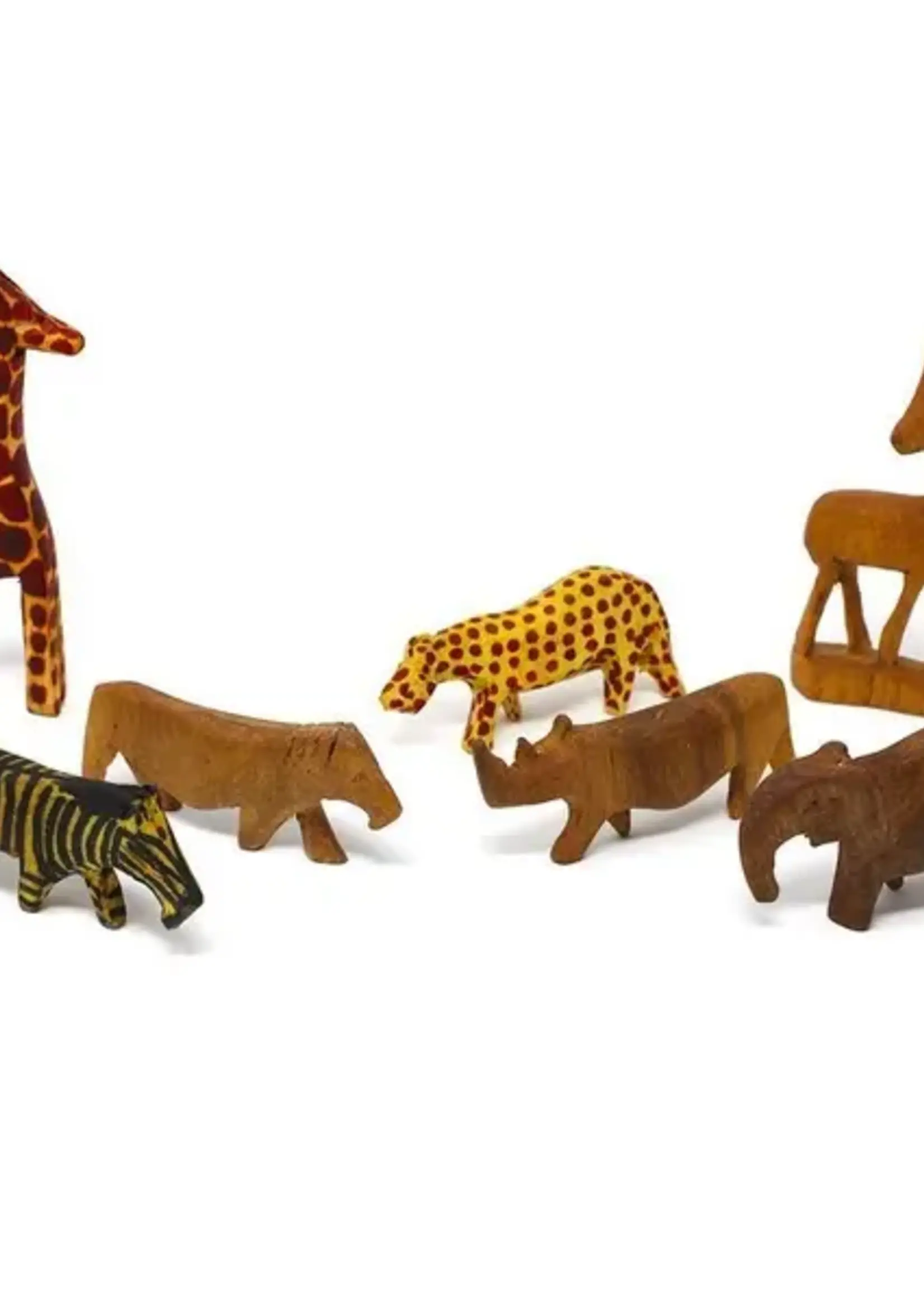 Global Crafts Mini Wood Safari Animals - set of 7