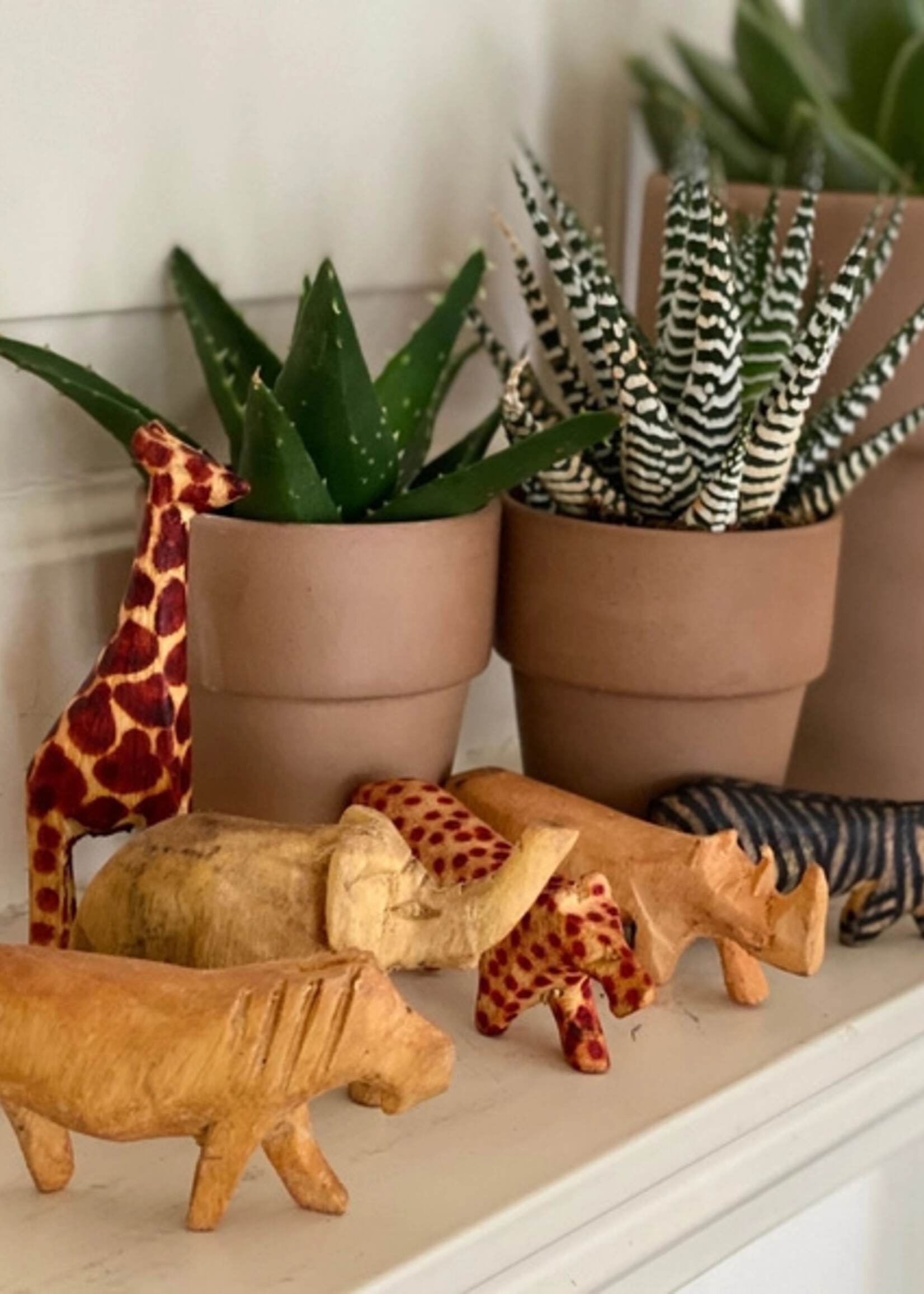 Global Crafts Mini Wood Safari Animals - set of 7