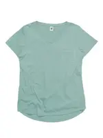 GOEX Drop Hem V-Neck Pocket Tee - Sage - M
