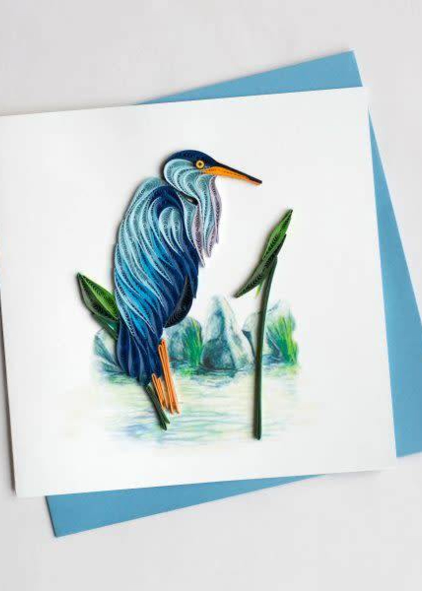 Quilling Card Blue Heron