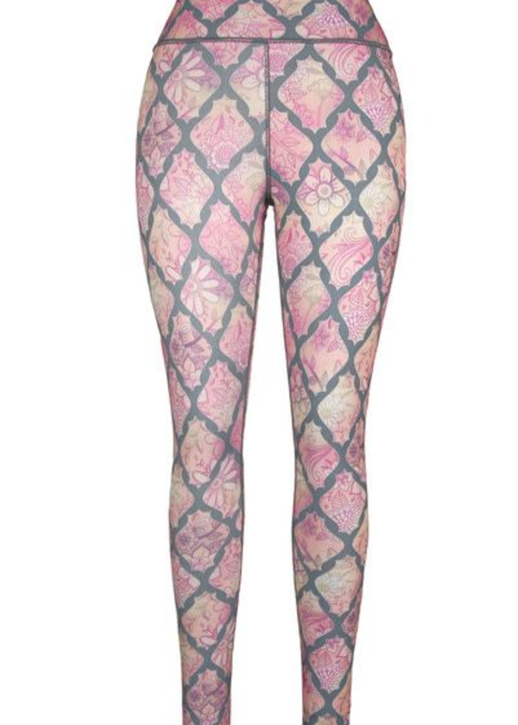 Green 3 Apparel Floral Damask & Houndstooth Reversible Leggings