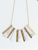 Marbled Rays Necklace White