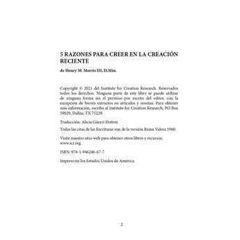 Dr. Henry Morris III 5 Razones Para Creer En La Creación Reciente (Spanish)