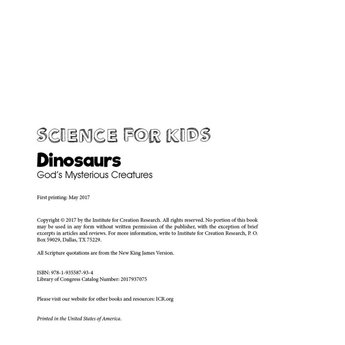 Dinosaurs: God's Mysterious Creatures