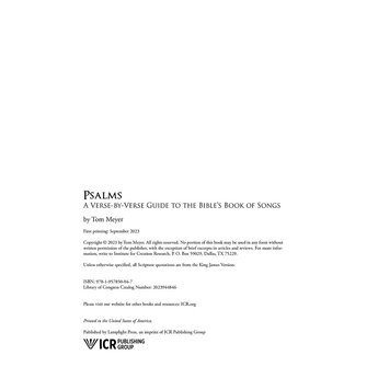 Mr. Tom Meyer Psalms: A Verse-by-Verse Guide - Download