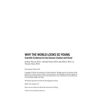 Dr. Brian Thomas Why the World Looks So Young - eBook