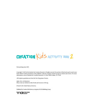 Creation Kids Activity Book 2