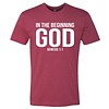 In the Beginning God Shirt Crimson YM
