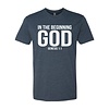 In the Beginning God Shirt Navy