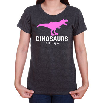 Dinosaurs 6th Day Pink Dino