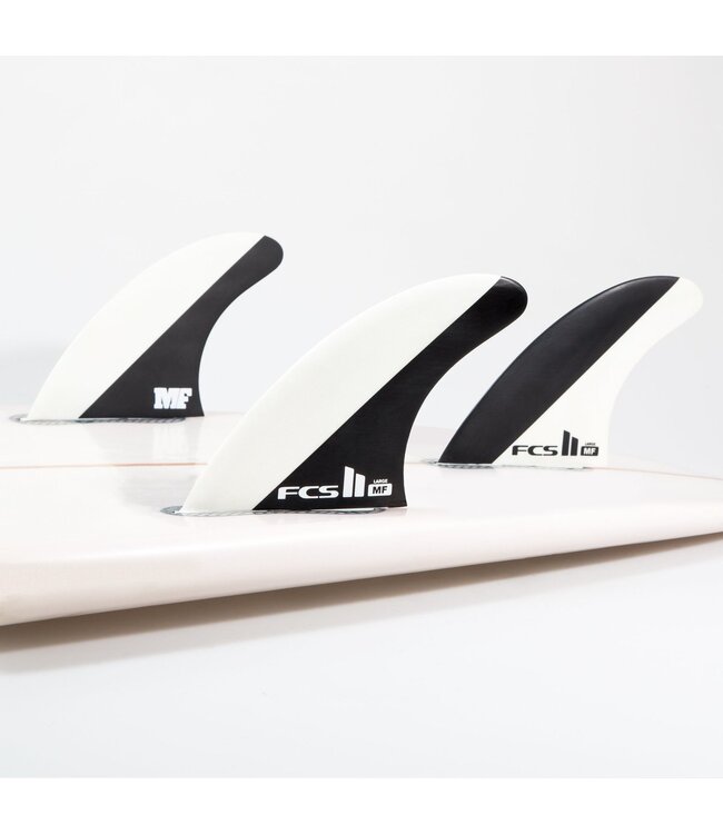 FCS II MICK FANNING TRI FINS LARGE BLACK AND WHITE