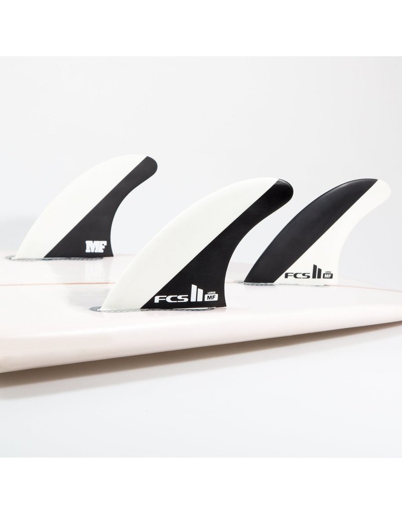 FCS II MICK FANNING TRI FINS LARGE BLACK AND WHITE