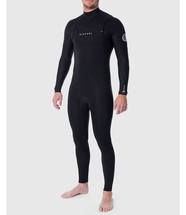 Rip Curl Mens Dawn Patrol 4/3mm Chest Zip Wetsuit Black