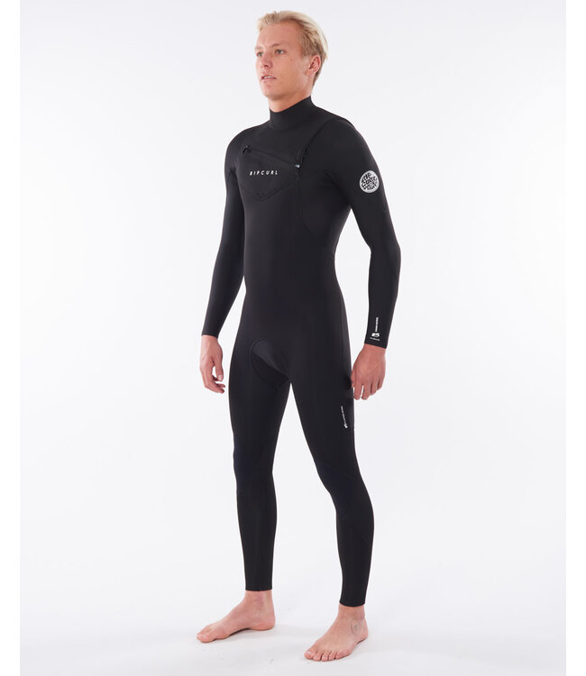 Rip Curl Mens Dawn Patrol 3/2mm Chest Zip Wetsuit Black