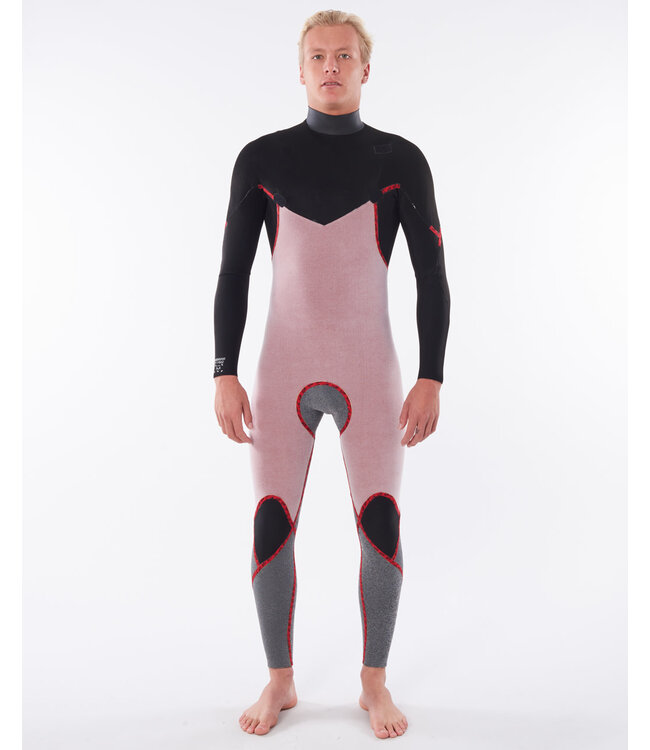 Rip Curl Mens Dawn Patrol 3/2mm Chest Zip Wetsuit Black