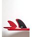 Feather Fins Twin Keel Single Tab (Compatible Future) - Black/Red