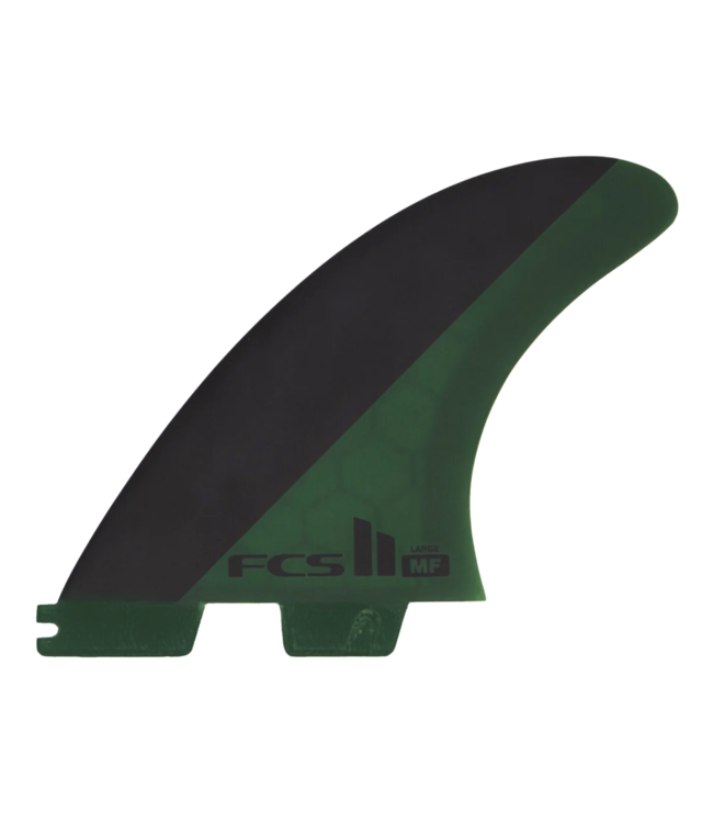 FCS II MICK FANNING TRI FINS LARGE BLACK & OLIVE