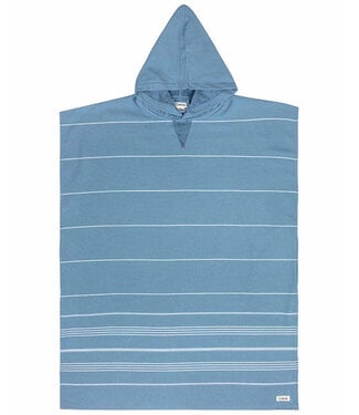 SAND CLOUD Classic Striped Hooded Poncho -Slate Blue