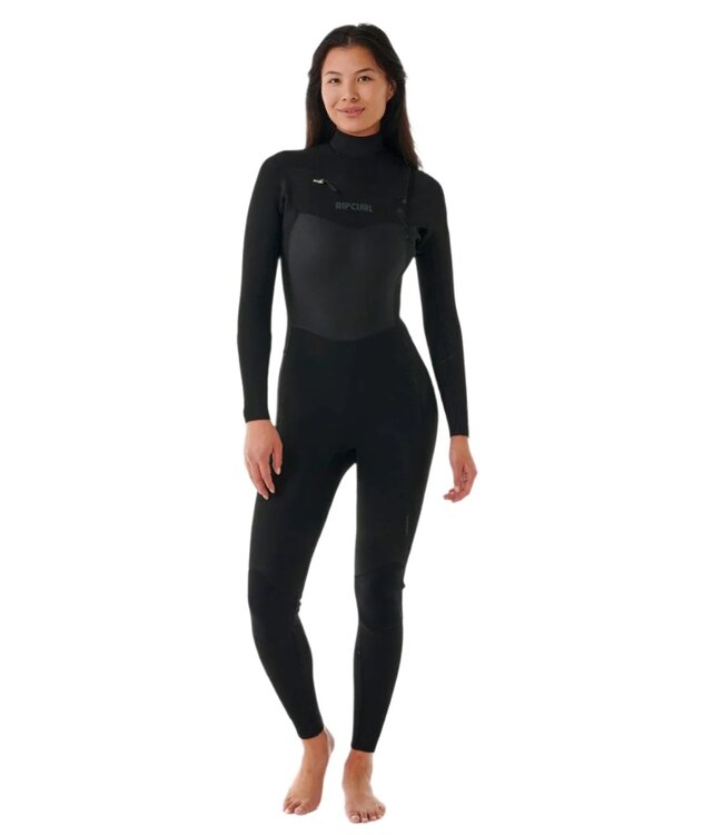 Rip Curl Women's Dawn Patrol 3/2mm Chest Zip Wetsuit Black