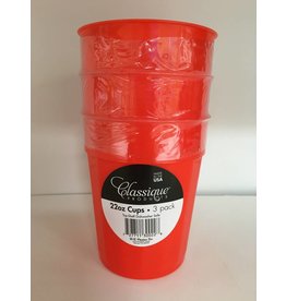 Classique Classique 22oz Plastic Cups - 3 Pack