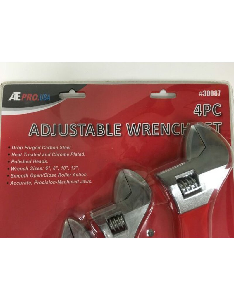 ATE 4pc Adjustable Wrench Set