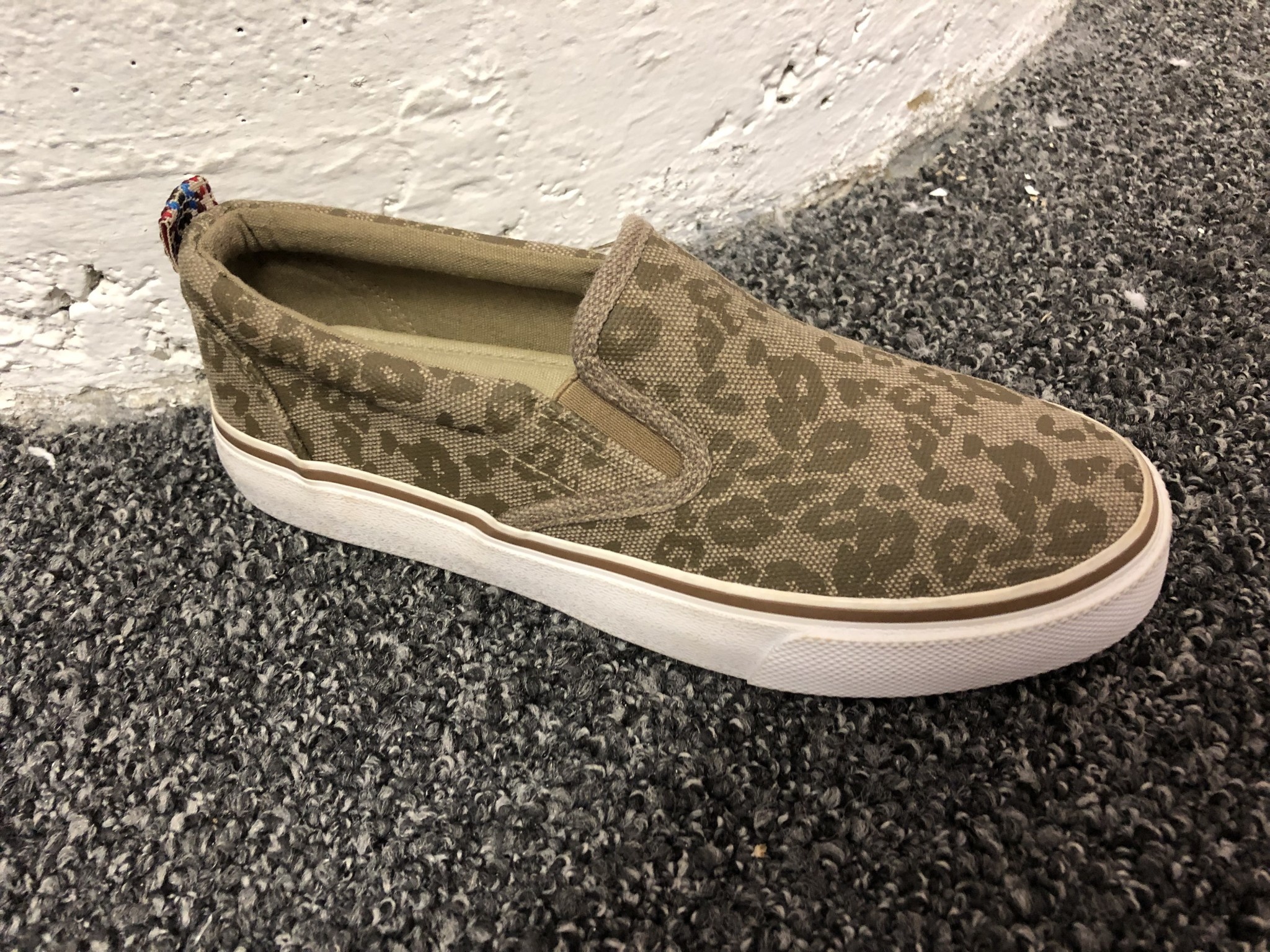 leopard slip on shoes