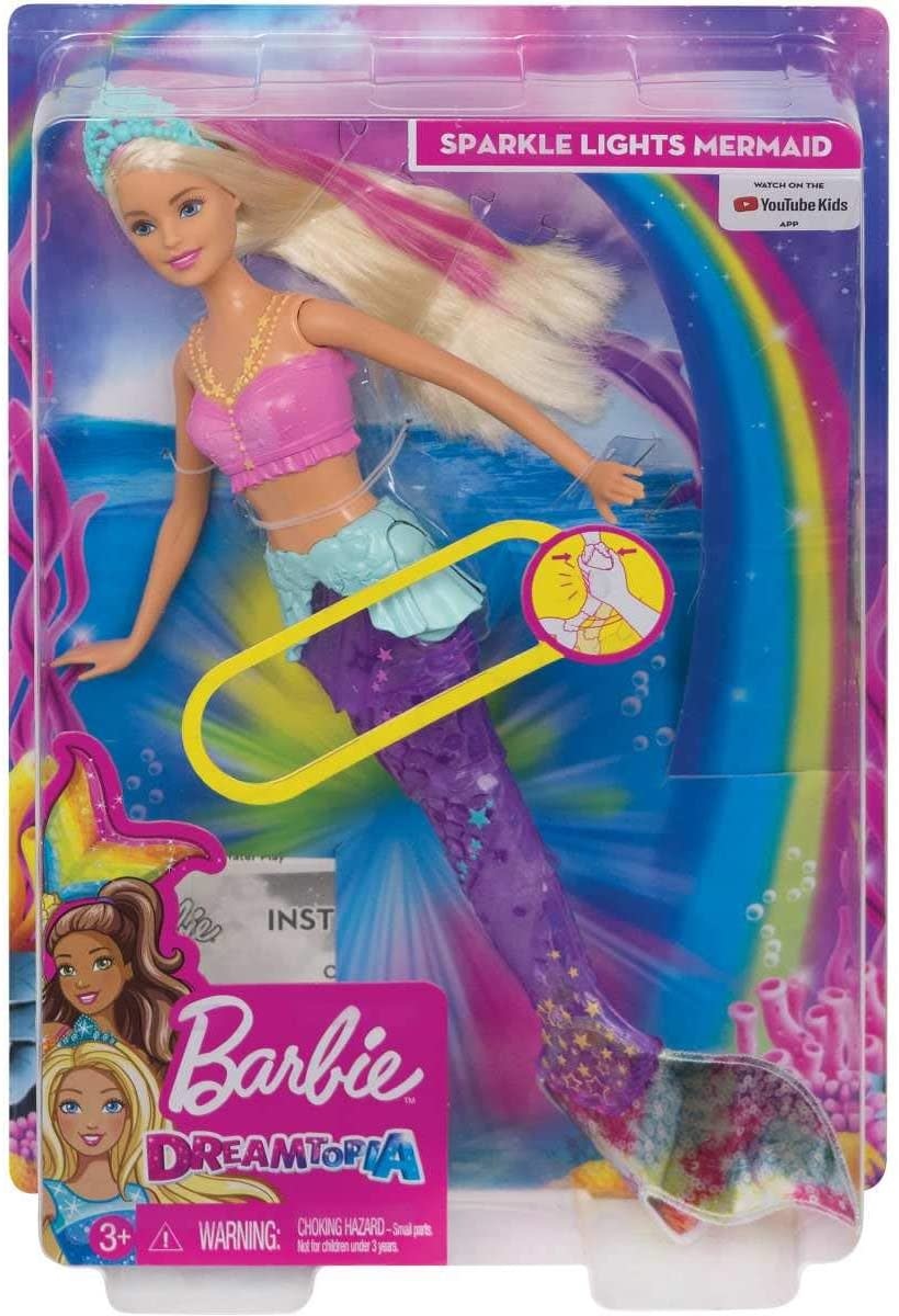 barbie sparkle lights mermaid doll