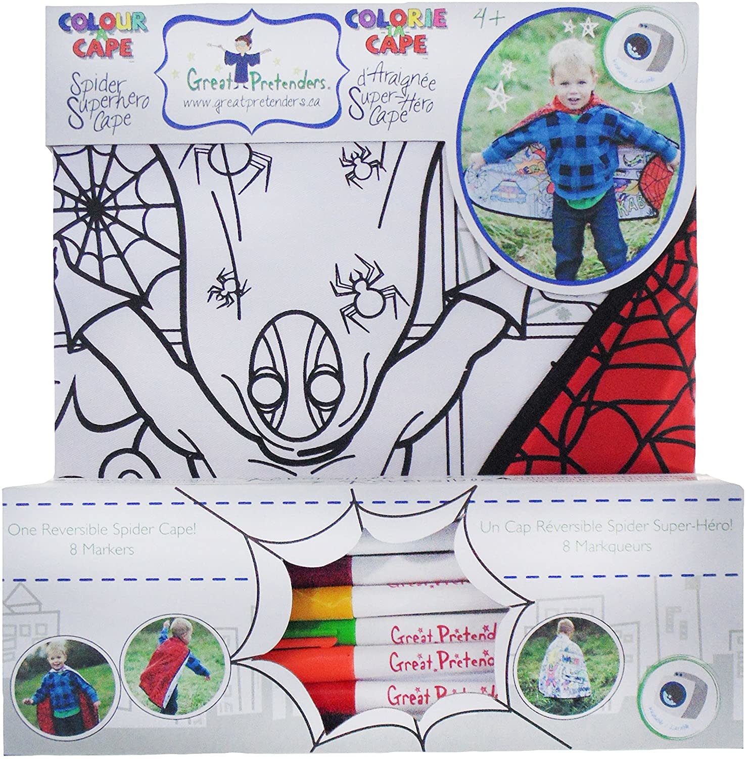 Color-A-Cape Reversible Spider Superhero by Great Pretenders