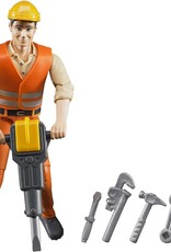 Construction Worker w/ Accessories by Bruder