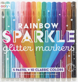 Rainbow Sparkle Glitter 15-pc Marker Set by Ooly
