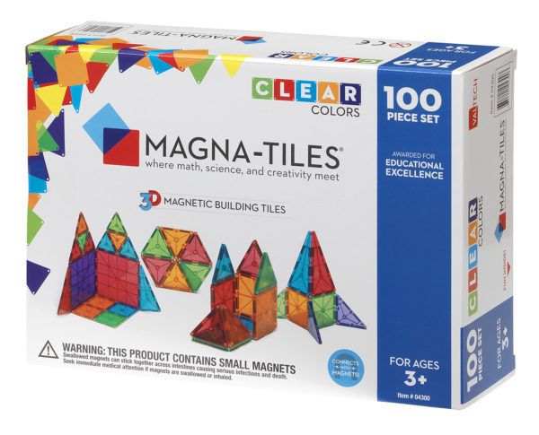Magna-Tiles Clear Colors 100-pc Set