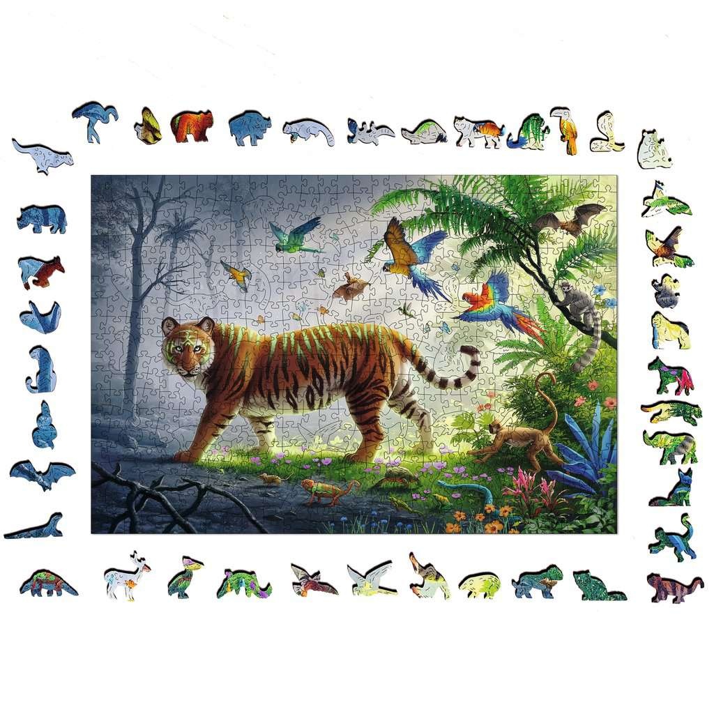 500pc Jungle Tiger Wooden Puzzle (Sq)