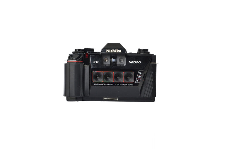 Nishika Nishika N8000 3D 35mm Point and Shoot Film Camera in Leather Case