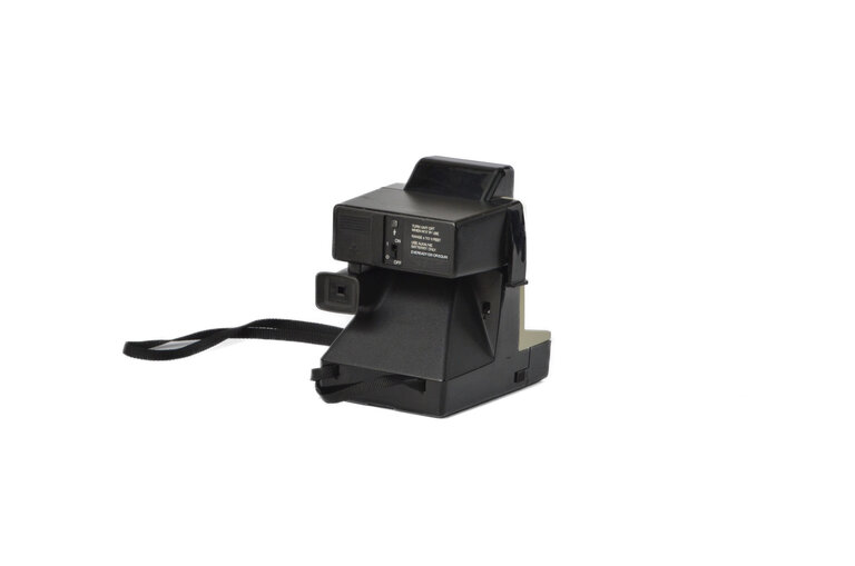 Vintage Polaroid One-Step Land Camera Rainbow Stripe with Q-Light Flash Attachment