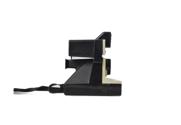 Vintage Polaroid One-Step Land Camera Rainbow Stripe with Q-Light Flash Attachment