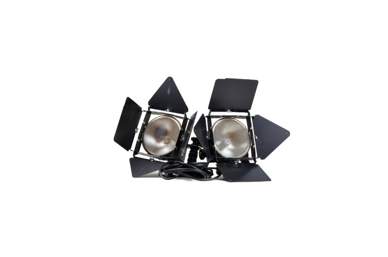 Lowel 2x Lowel DP 1k (120-220 VAC) Constant Halogen Flood Lights with Barn Doors (Pat#D210927)