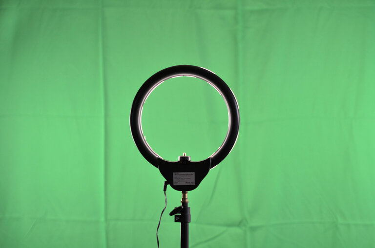 Complete Livestream Studio Lighting & Backdrop Kit - 6x9 Green Screen + Backdrop Stand, x2 Softbox Lights + Studio Bulbs & Stands, Ring Light