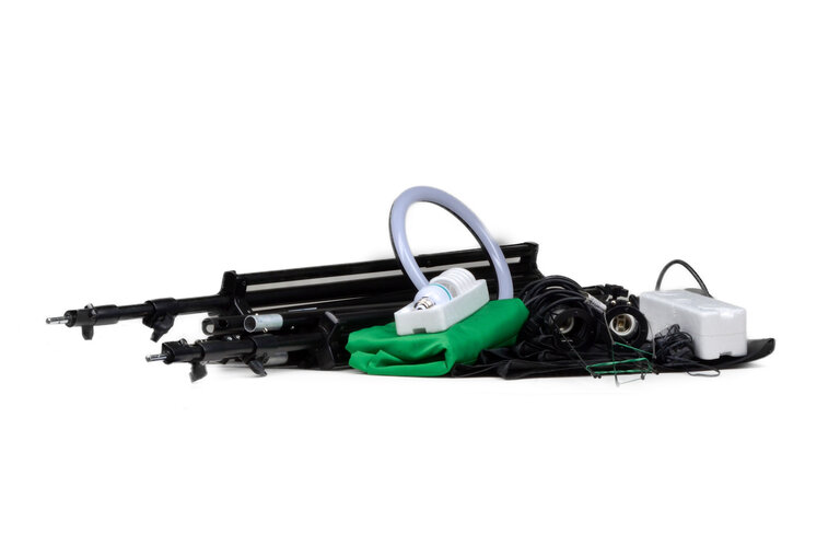 Complete Livestream Studio Lighting & Backdrop Kit - 6x9 Green Screen + Backdrop Stand, x2 Softbox Lights + Studio Bulbs & Stands, Ring Light
