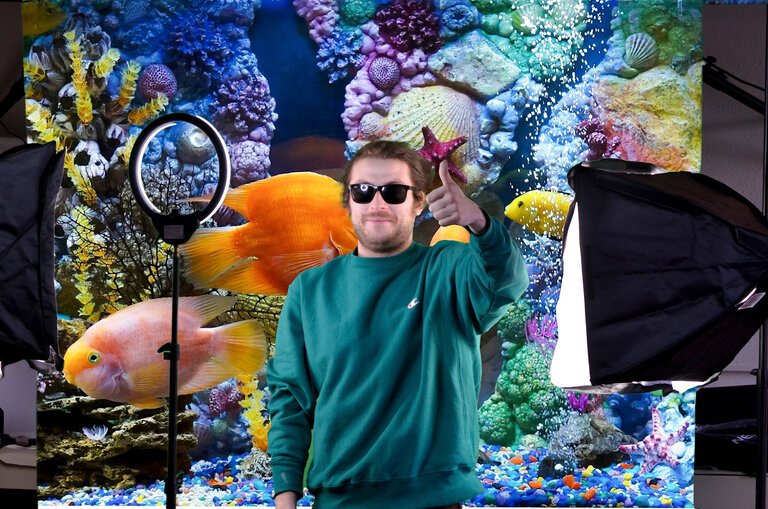 Complete Livestream Studio Lighting & Backdrop Kit - 6x9 Green Screen + Backdrop Stand, x2 Softbox Lights + Studio Bulbs & Stands, Ring Light