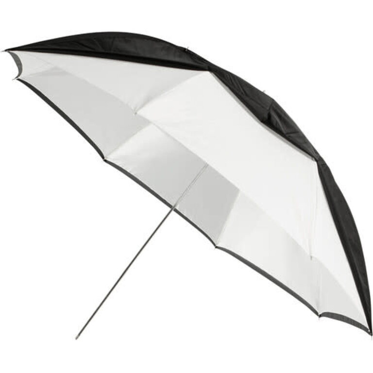 Westcott Style #2021 60" Optical White Satin Umbrella w/ Black Removable Cover