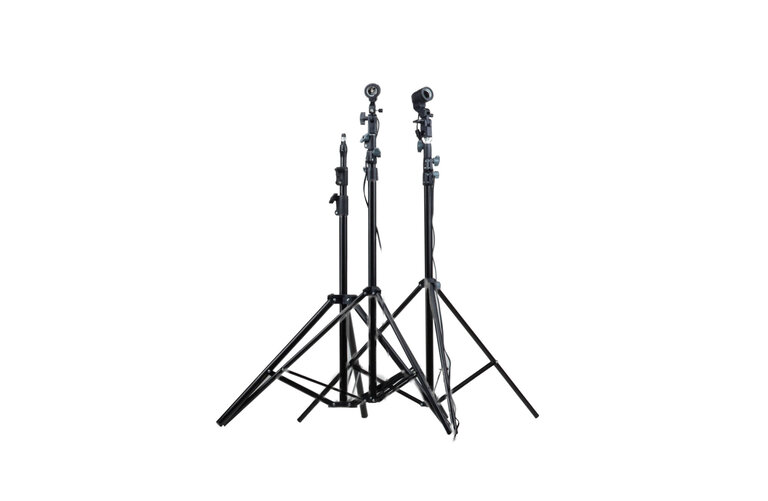 LS Studio 3x Light Stand kit with 2x Standard US Household Bulb Fixtures