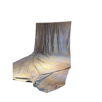 XL Handmade Studio Backdrop 12x36ft - Stone Washed Grey / Green & Purple