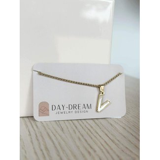 Day Dream Jewelry Design Initial Shell Pendant "V"