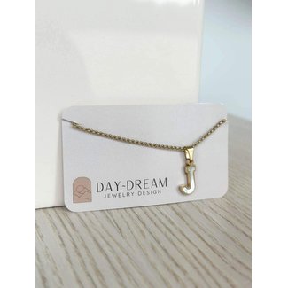 Day Dream Jewelry Design Initial Shell Pendant "J"