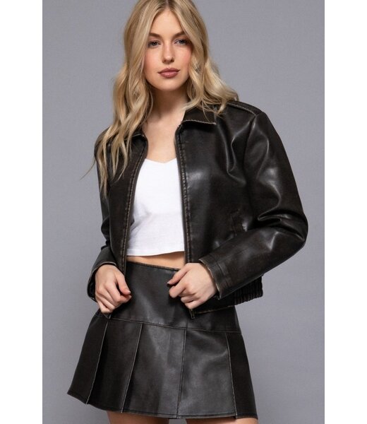 Ember Pleather Bomber