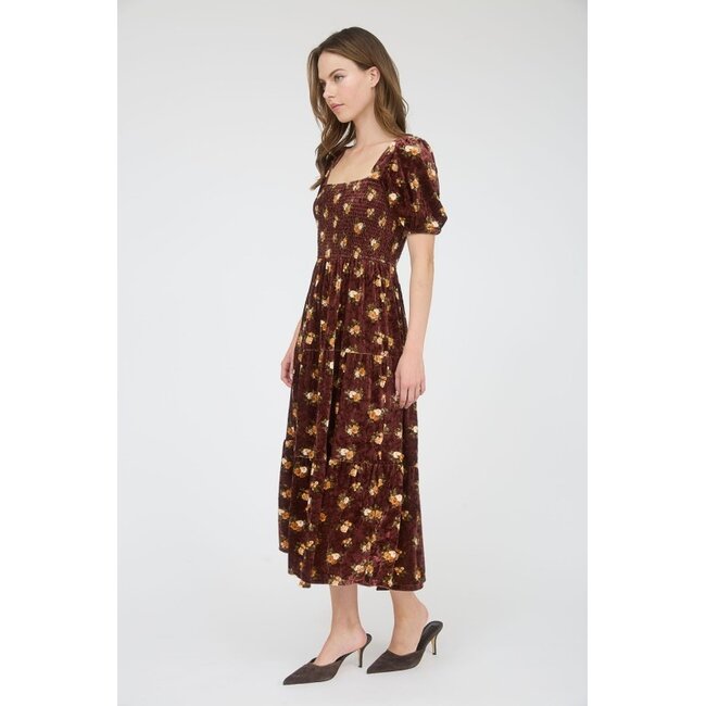 Mimi Floral Velvet Dress